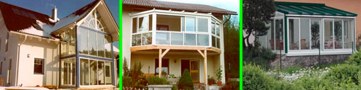 Beispiele Wintergarten und Balkonverbau